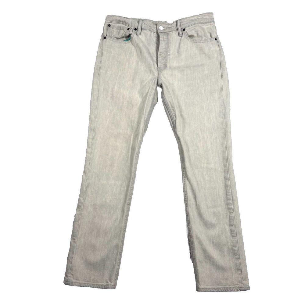 Levis 511 Jeans Selvedge Mens 36X30 Gray Charcoal Wash Denim Slim Straight
